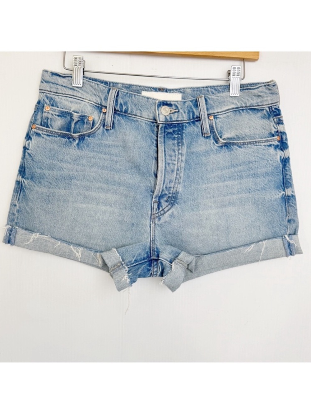 MOTHER Light Blue Denim Jean Shorts